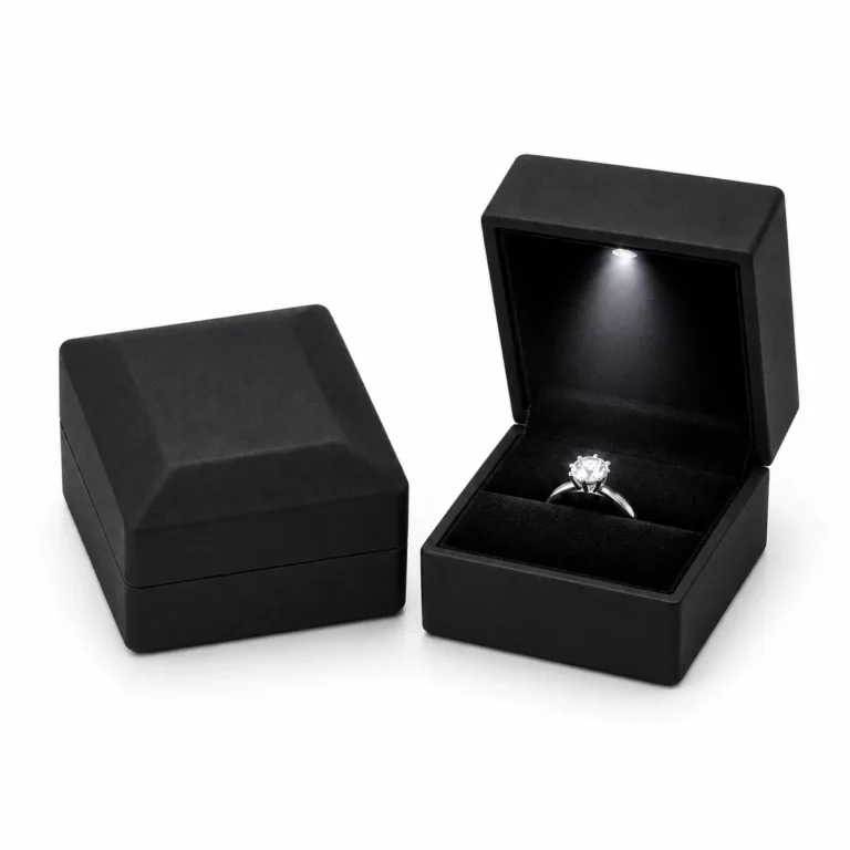 Zwart standaard ringdoosje met LED
